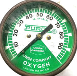 Union Carbide Linde CGA-540 Oxygen Regulator W/ Two Union Carbide Gauges
