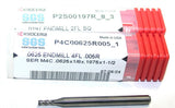 Lot of 2 Kyocera SGS P4C00625R005_1 .0625" Dia 1/16" 4 Flute Carbide End Mill