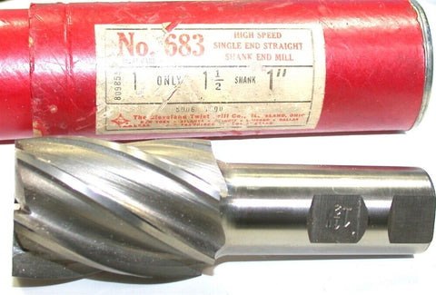 Cleveland Twist 683 1 1/2" Diameter 1" Shank 6 Flute HSS End Mill