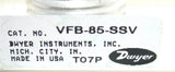 DWYER VFB-85-SSV Flowmeter 4" Scale 0.2-2GPM Water