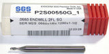 Kyocera SGS P2S00550G_1 .0450" Diameter 2 Flute Carbide End Mill