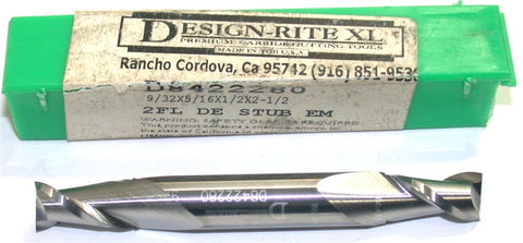 Design-Rite XL D8422280 9/32" Diameter 5/16" Shank 4 Flute Carbide End Mill New
