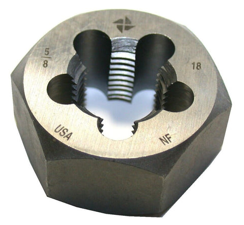 Brubaker 30566 5/8 -18 NF HSS Thread Hex Die 1 1/4" across flats Made in the USA