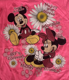 Disney Girls Mickey & Minnie Mouse Graphic Pink Short Sleeve Shirt Size Medium