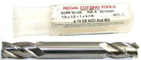 Regal 50036 1/2" Diameter 1/2" Shank 4 Flute Double End HSS End Mill