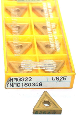 Lot of 9 New Mitsubishi TNMG322 U625 Carbide TiN Coated Turning Inserts