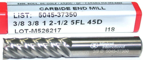 YG-1 Minicut 5045-37350 3/8" Diameter 3/8" Shank 5 Flute Carbide End Mill New