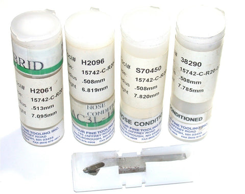 Lot of 4 Contour Fine Tooling Inc. 15742-C-R20-020 Diamond Cutting Tool Bits