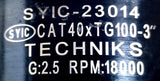 Techniks SYIC-23014 Tool Holder CAT40xTG100-3" G:2.5 18000RPM