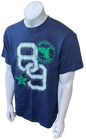Gildan Men's American Athletics 89 Graphic Navy Short Sleeve Shirt Size Large