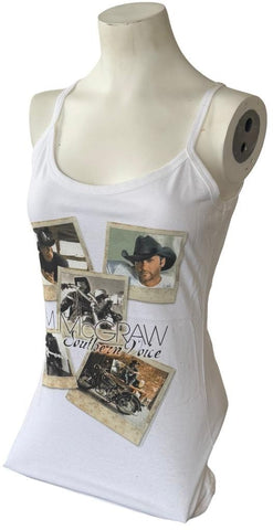 Anvil Women's Tim McGraw Southern Voice Graphic White Tank Top Size Small
