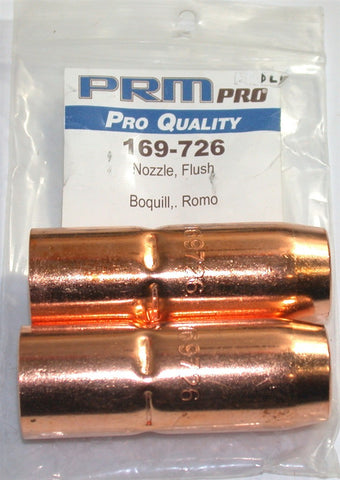 2 pk PRM Pro 169-726 Gas Nozzle 5/8" Flush Tip for Miller & Hobart MIG Welders