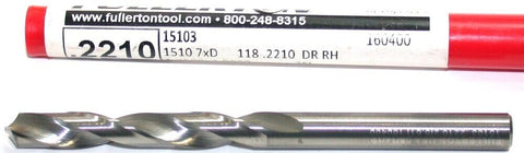 Fullerton 15103 #2 .221 in Solid Carbide Jobbers Length Drill