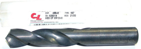 Chicago-Latrobe 48542 21/32" Diameter 2 Flute Drill New