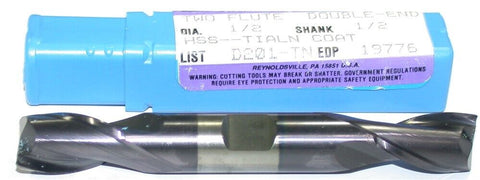 Niagara 1/2" diameter TiAlN Coat 2 Flute Double End HSS End Mill 19776 New