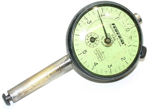 Federal Large Dial .00025" 2" Stem Indicator w/ Revolution Counter Model C2Q