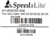 Speedalite FJ5GSCSC-03M Fiber Optic Cable OM3 DX 50/125 SC-SC 3M (Lot of 3)