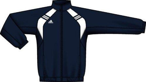 NEW ADIDAS E76170 MEN'S PERFORMANCE BASICS WARMUP JACKET COLLENAVY/WHITE