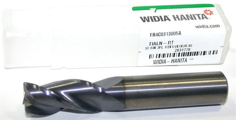 Widia Hanita TR4C0313005A 1/2" Carbide TiALN Coated .03 Radius Endmill 4 Flute