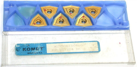 Lot of 6 Komet W29 50010.0460 BK Carbide TiN Coated Drilling Inserts 531204