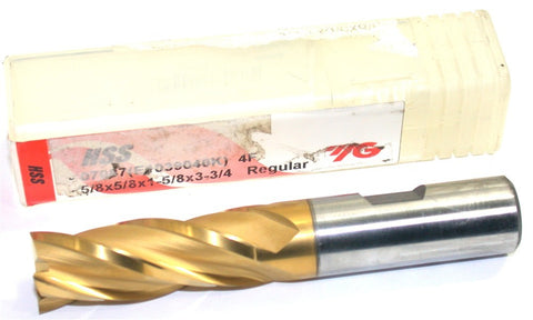 YG-1 07087 5/8" 4 flute 5/8" Shank Cobalt TiN Coated HSS End Mill