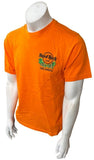Hard Rock Cafe Men's Orlando Graphic Orange Short Sleeve Shirt Size Medium