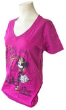Disney Women's Minnie Mouse Las Vegas Purple Short Sleeve Shirt Size Medium