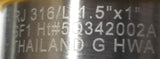 ASME BPE SS316L Concentric Reducer DT-11C SF1 1.5" x 1" Ht#5Q342002A RJ 316/L