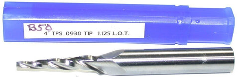 B50 4 Degree 3/8" Shank 3 Flute Carbide Spiral Tapered End Mill New