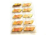Lot of 10 Kennametal NG3142L KC810 Top Notch Tin Coated Grooving Inserts