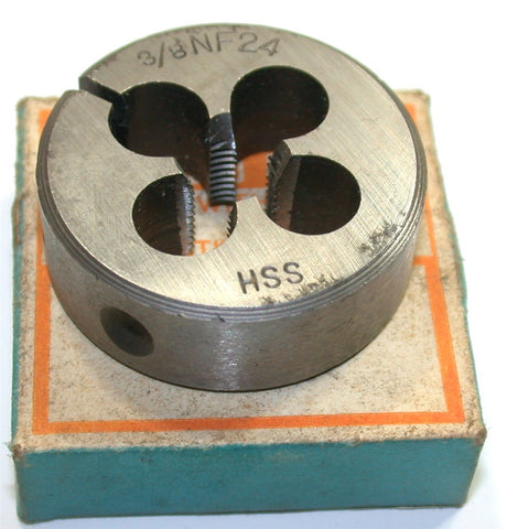 3/8-24 NF Adjustable 1 1/2" OD Round HSS Thread Die
