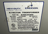 Emerson K20E2H30S 30 KVA K Factor Transformer 480V HV 208/120V LV 3 Phase 60 Hz