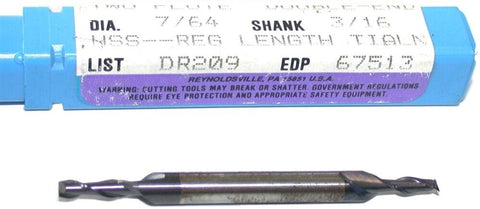 Niagara 67513 7/64" diameter TiAlN Coat 2 Flute Double End HSS End Mill New