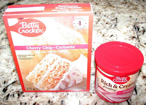 Betty Crocker Super Moist Cherry Chip Cake Mix and Frosting Bundle (2 Items)