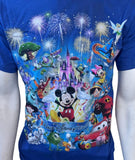 Hanes Men's Walt Disney World Graphic Blue Short Sleeve Shirt Size Medium
