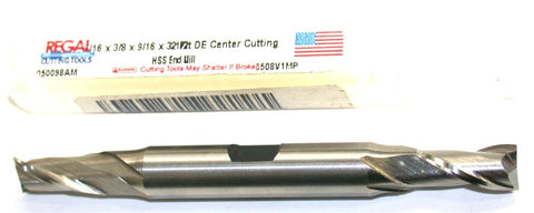 Regal 050098AM 5/16" Diameter 3/8" Shank 2 Flute Double End HSS End Mill