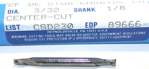 Niagara 3/32" diameter 2 Flute Carbide Double End End Mill 89666 New