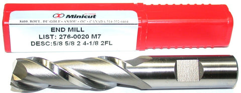YG-1 Minicut 276-0020 5/8" Diameter 5/8" Shank 2 Flute HSS End Mill New