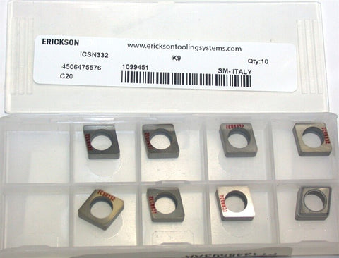 Lot of 8 Erickson ICSN322 K9 Carbide Insert Shim New