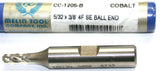 Melin CC-1205-B 5/32" Diameter 3/8 Shank 4 Flute Cobalt Ball End Mill