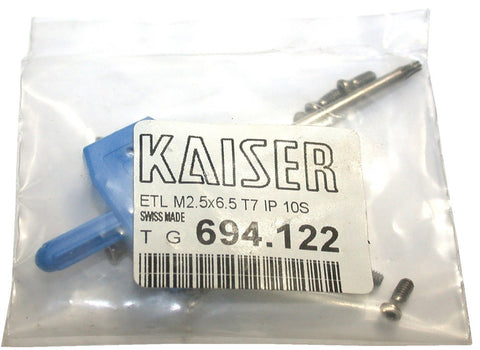 Kaiser 694.122 ETL-M2.5 X 6.5 T7 Package of 10 Insert Screws Swiss Made