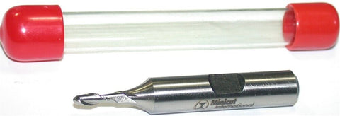 Minicut 245-004 1/8" Diameter 3/8" Shank 2 Flute HSS Ball End Mill New