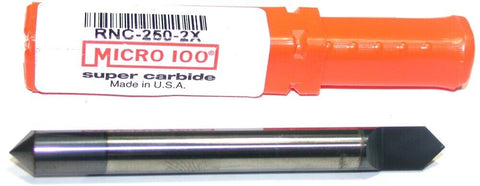 Micro 100 RNC-250-2X 1/4" Diameter AlTiN Coated Carbide Engraving Tool New