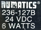Numatics 031SA4414 Solenoid Valve W/ Coil 236-127B 24VDC 6W