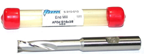 Toolmex 5-310-010 5/16" diameter 3/8" Shank 2 FL Extended Length End Mill