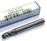 Niagara 66224 7/32" Diameter 1/4" Shank 3 Fl AlTiN Coat Carbide Ball End Mill