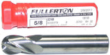 Fullerton 32169 5/8" Diameter 4 Flute Solid Carbide Ball End Mill New