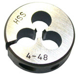 4-48 Adjustable 13/16" OD Round HSS Thread Die