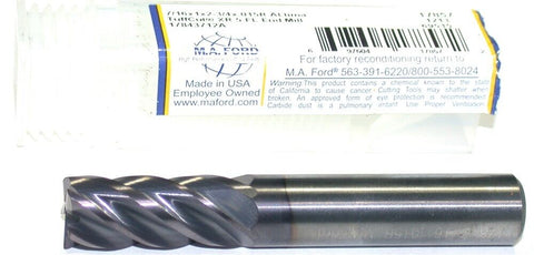 MA Ford 17843712A 5-Flute Carbide 7/16" Diameter ALtima Coated End Mill New