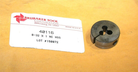 Brubaker 40116 Adjustable 8-32 NC HSS Thread Die 1" OD Made in the USA